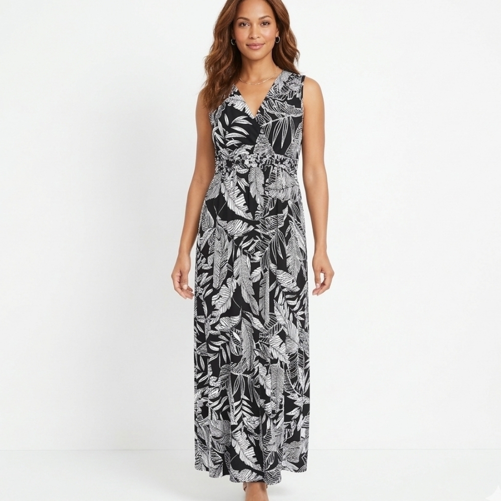 Palm Leaf Maxi Dress